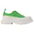 Tread Slick Sneakers - Alexander Mcqueen - Green/White - Leather Cloth  ref.855190