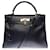 Hermès Hermes Kelly Tasche 32 aus marineblauem Leder - 100037  ref.855320