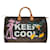 Louis Vuitton sac a main speedy 40 customisé "Keep Cool"-13240121210 Toile Marron  ref.855410