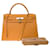 Hermès KELLY HANDBAG 32 shoulder strap in chamonix gold-101076 Golden Leather  ref.855424