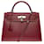 Hermès KELLY HANDBAG 32 shoulder strap in red chamonix h-101056 Leather  ref.855475