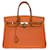 Hermès Birkin Handtasche 35 in togo orange und camel100865 Karamell Leder  ref.855506