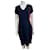 Diane Von Furstenberg DvF Dayton robe slim illusion Viscose Elasthane Bordeaux Bleu Marine  ref.856709