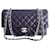 Timeless Bolso Chanel Classic mediano Azul marino Cuero  ref.857019