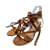 GIANVITO ROSSI  Sandals T.eu 36.5 Suede Camel  ref.857133