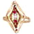 Autre Marque Yellow gold ring 750%o watermarked, diamond pattern with rubies and zirconium oxides Gold hardware  ref.857483