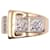 Autre Marque Tank ring with diamonds in yellow gold 750%O Gold hardware  ref.858522
