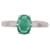 Autre Marque Solitaire ring with emerald white gold 750%O Green Silver hardware  ref.858535