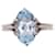 Autre Marque Ring besetzt mit einem Aquamarin aus Weißgold 750%O Hellblau Silber Hardware  ref.858599