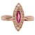 Autre Marque Marquise ring, Napoleon III period, pearls and pink gold garnet 750%O White Red Gold hardware  ref.858606