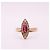 Autre Marque Marquise-Ring, Napoleon III, Perlen und Rotgold-Granat 750%O Weiß Gold hardware - Ansicht 4