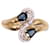 Autre Marque Toi&Moi ring sapphires and diamonds yellow gold 750%O Navy blue Gold hardware  ref.859153