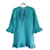 Robe à nœud à sequins en laine aqua Gucci Turquoise  ref.859357