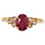 Autre Marque Anello con rubino da spalla 2X3 DIAMANTI IN ORO GIALLO 750%O Rosso Gold hardware Diamante  ref.859388