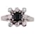 Autre Marque Bague marguerite saphir et diamants or blanc 750%o Bijouterie argentée  ref.859389
