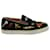 Christian Louboutin Embroidered Slip On Sneakers in Black Suede  ref.860408