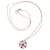 Autre Marque Flower necklace with quartz and ruby yellow gold 375%O White Red Gold hardware  ref.860832