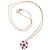 Autre Marque Blumenkette mit Quarz und Rubin Gelbgold 375%O Weiß Rot Gold hardware