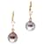 Autre Marque Lever-back earrings with Tahitian pearls in yellow gold 750%O Gold hardware  ref.860846