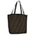 FENDI Zucca Canvas Hand Bag Nylon Brown Black Auth rd4466  ref.860852