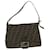 FENDI Mamma Baguette Shoulder Bag Nylon Brown Black Auth 38484  ref.861036