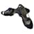 Yves Saint Laurent Black rep sandals, 37,5. Cloth  ref.861487