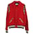 Saint Laurent Leopard-Trimmed Teddy Bomber Jacket in Red Lana Vergine Wool  ref.861528
