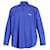 Balenciaga Political Button Front Shirt in Marine Blue Cotton   ref.861567