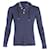 Balmain Knitted Long Sleeve Hoodie in Navy Blue Linen   ref.861571