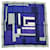 Petit foulard en soie Emilio Pucci de la 2000S. Noir Blanc Bleu Multicolore Violet Bleu Marine Bleu clair Bleu foncé Violet foncé  ref.861639