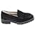 Jimmy Choo Deanna Crystal-Embellished Shearling-Lined Loafers in Black Suede  ref.861739