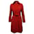 Stella Mc Cartney Stella McCartney Trench Coat com Cinto e Peito Forrado em Lã Vermelha Vermelho  ref.861768