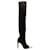 Givenchy Overknee-Stretch-Strickstiefel mit weißer Lederkappe aus schwarzem Elastan Elasthan  ref.861847