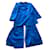 Massimo Dutti Double-breasted satin suit blazer Azul Cetim  ref.861882