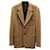 Dolce & Gabbana Blazer à boutonnage simple en laine fauve Marron Beige  ref.862069