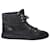 Sneakers alte Chanel con tweed in pelle scamosciata nera Nero Svezia  ref.862164