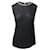 Maje Embellished Neckline Sleeveless Top in Black Linen  ref.862200