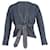 Manteau Hermès Wrap Tricoté en Cuir Bleu Marine et Noir Multicolore  ref.862256