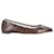 Sapatilhas de balé Michael Kors bico fino em relevo em couro marrom  ref.862274