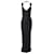 Herve Leger Icon Open Back Bandage Langes Kleid aus schwarzem Rayon Strahl Zellulosefaser  ref.862295