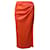 Autre Marque David Koma Draped Midi Skirt in Orange Silk  ref.862362