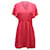 Maje V-neck Gathered Summer Dress in Fuchsia Pink Silk  ref.863376