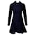 Stella Mc Cartney Stella McCartney – Langärmliges Jacquard-Blumenkleid aus blauem Polyester  ref.863382