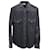 Saint Laurent Slim Fit Distressed Denim Western Shirt in Black Cotton  ref.863416