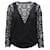 Roseanna Sea New York inside leget Floral Top en Coton Noir  ref.863420