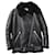 Acne Studios Shearling-trimmed Jacket in Black Lambskin Leather  ref.863430