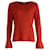 Suéter de malha canelada Tory Burch em lã laranja  ref.863484