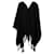 Poncho com borlas Saint Laurent em caxemira preta Preto Casimira Lã  ref.863489