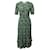 Ba&Sh Vika Gathered Floral Print Midi Dress in Green Viscose Cellulose fibre  ref.863547