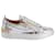 Giuseppe Zanotti Gail Sneakers in Metallic Silver Synthetic Fabric Silvery  ref.863569